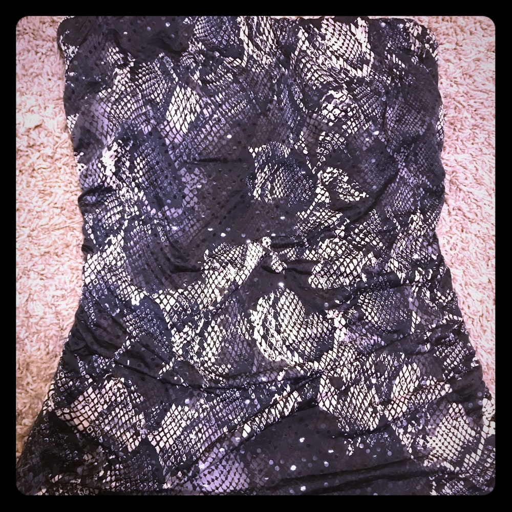 Snake print Express strapless/tube top
